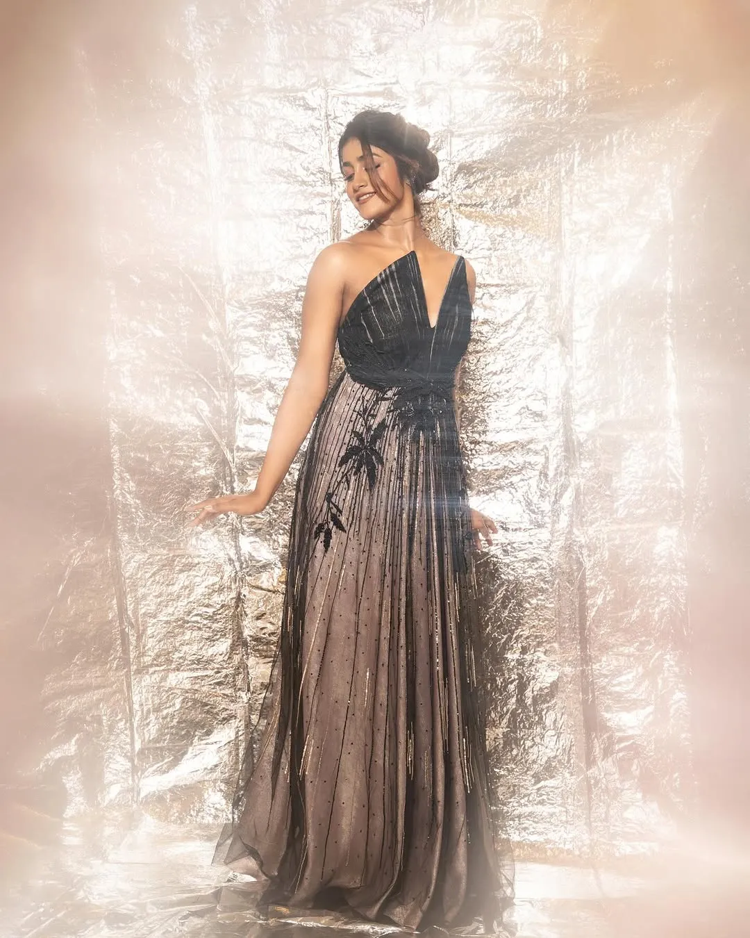 Dimple Hayathi Stuns in Elegant Black Designer Gown at Glamorous Photoshoot (18)