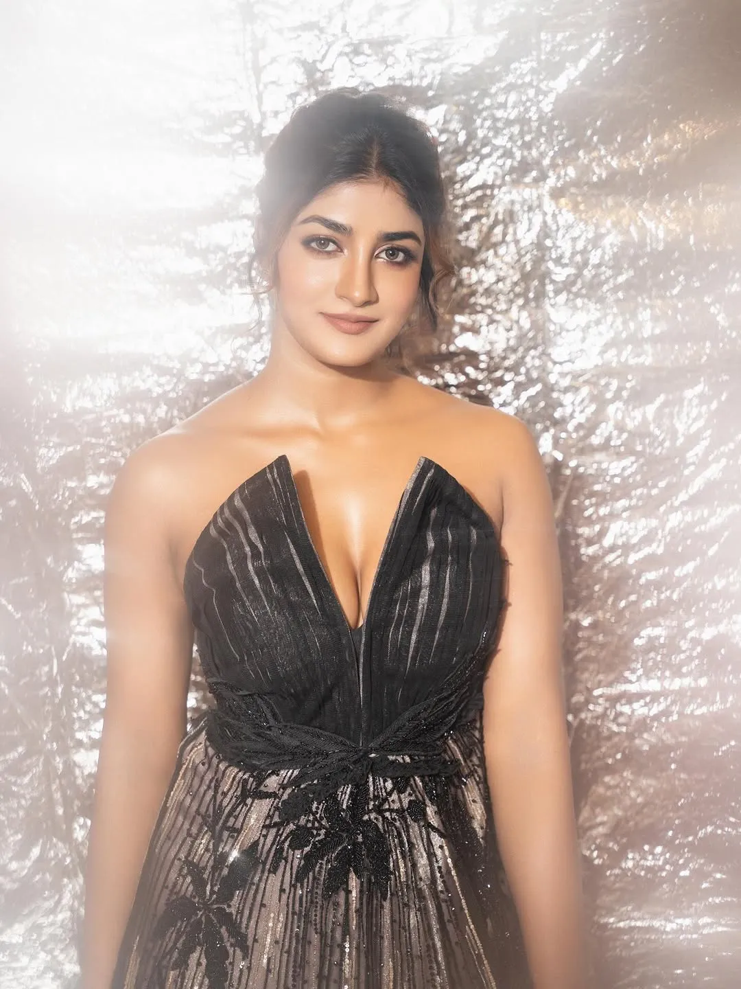 Dimple Hayathi Stuns in Elegant Black Designer Gown at Glamorous Photoshoot (19)