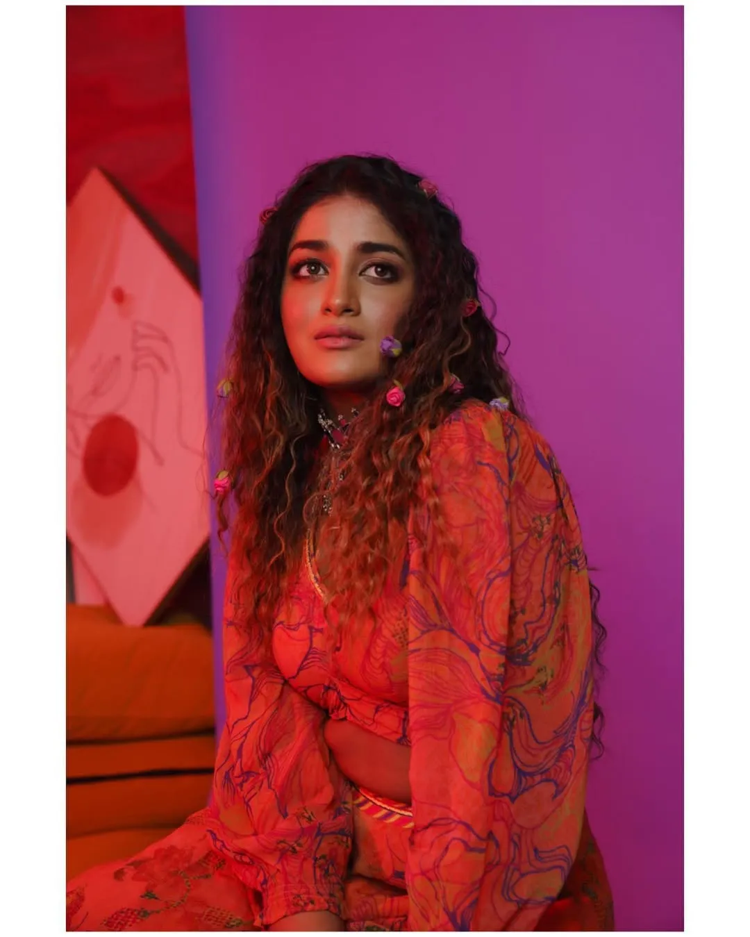 Dimple Hayathi Turns Up the Glam Quotient in Stunning Red Outfit Photos (14)