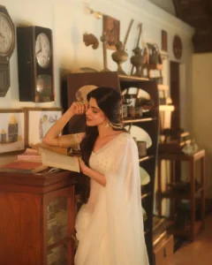 Divya Bharathi Looks Graceful in White Saree – Latest Photos (12)