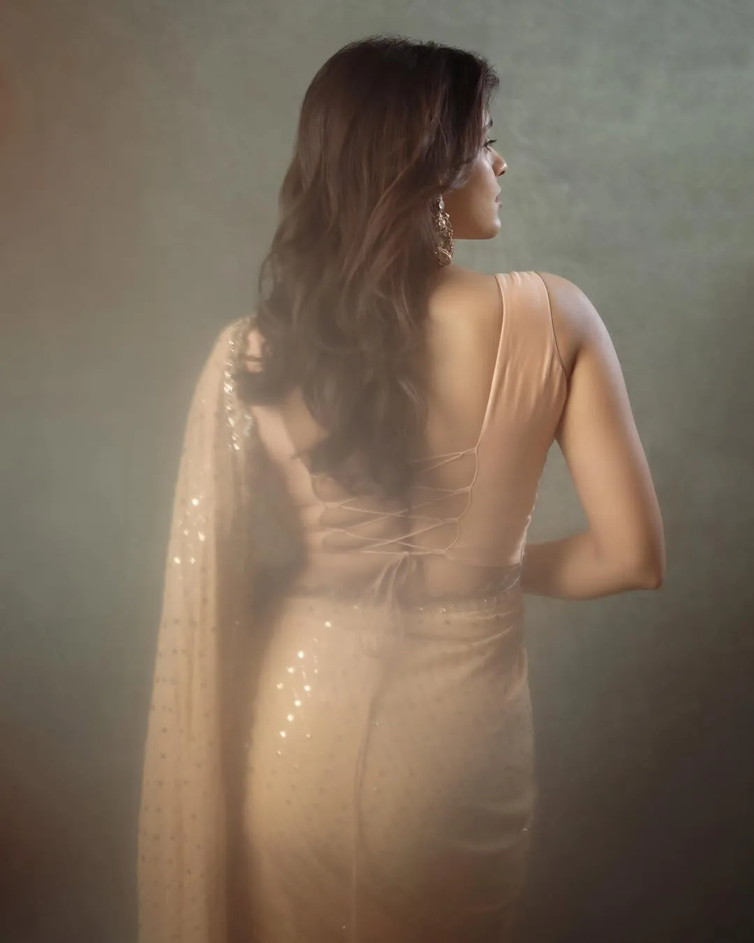 Hebah Patel Looks Stunning in Elegant Peach Saree – Latest Photos (2)