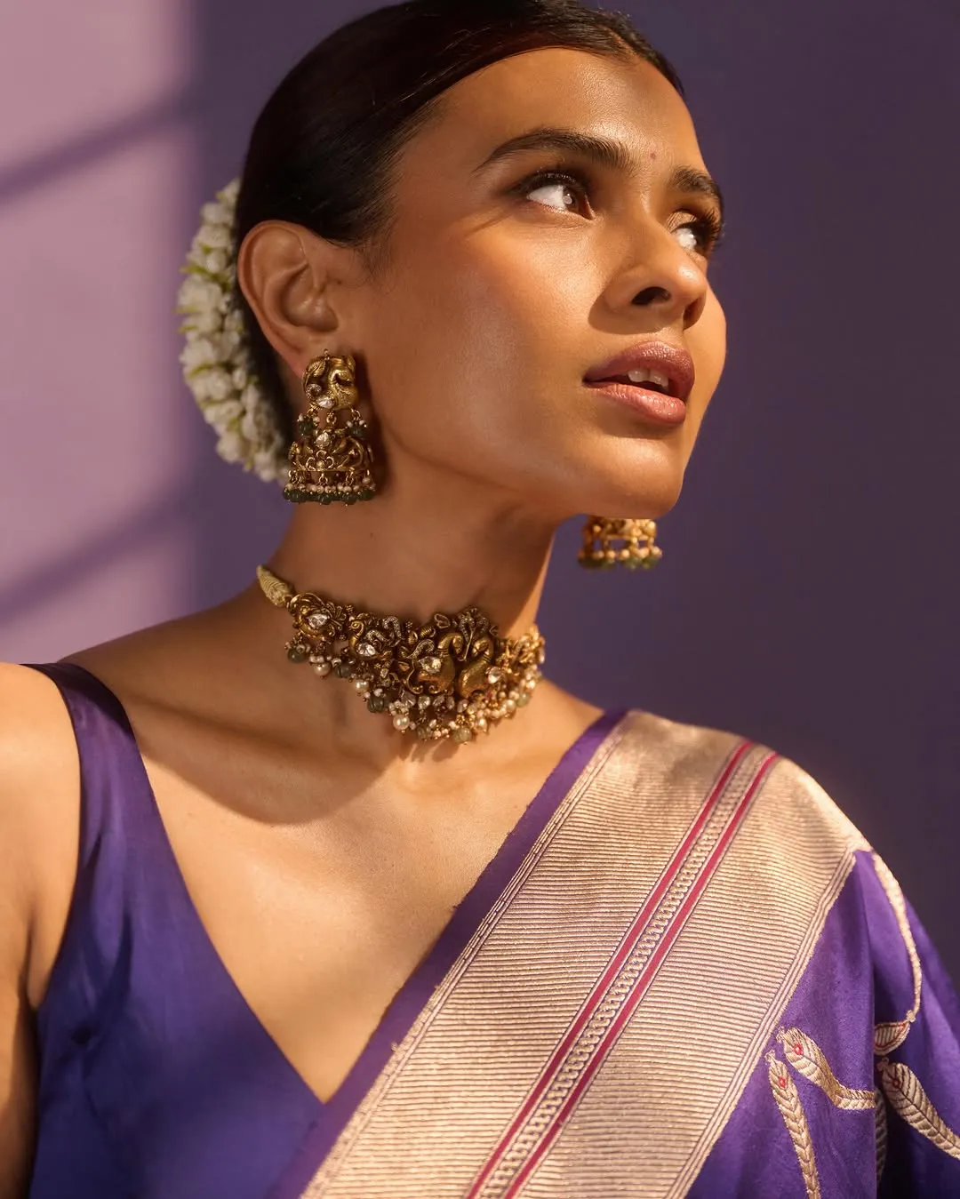 Hebah Patel Looks Stunning in Royal Blue Silk Saree – Latest HD Photos (8)