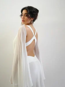 Janhvi Kapoor Stuns in Elegant White Designer Outfit – Latest Photos (1)