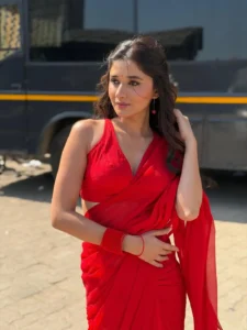 Kanika Mann Turns Heads in Stunning Red Saree During Latest Photoshoot (10)