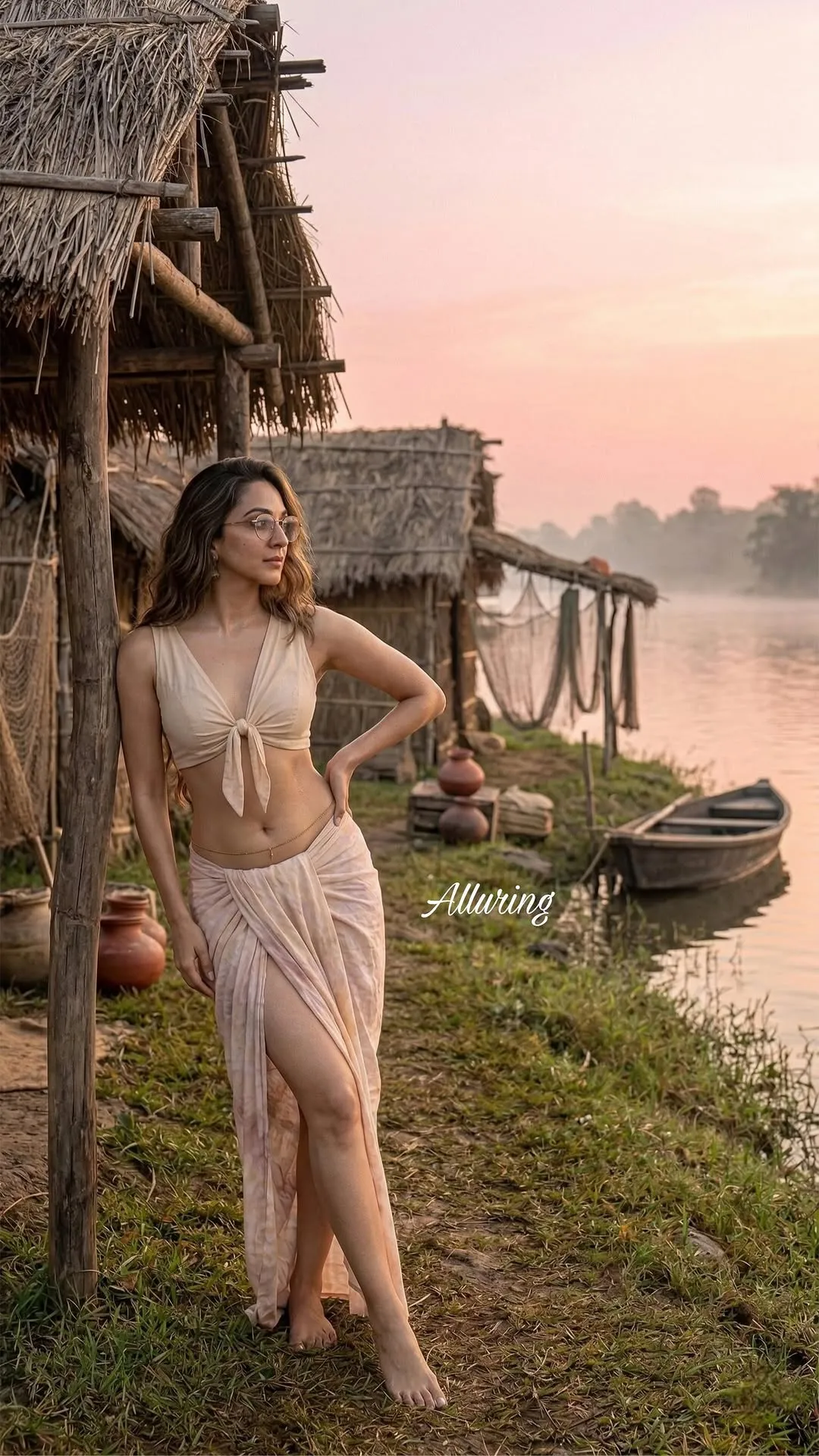 Kiara Advani Looks Mesmerizing in Beige Co-Ord Outfit by the Riverside (7)