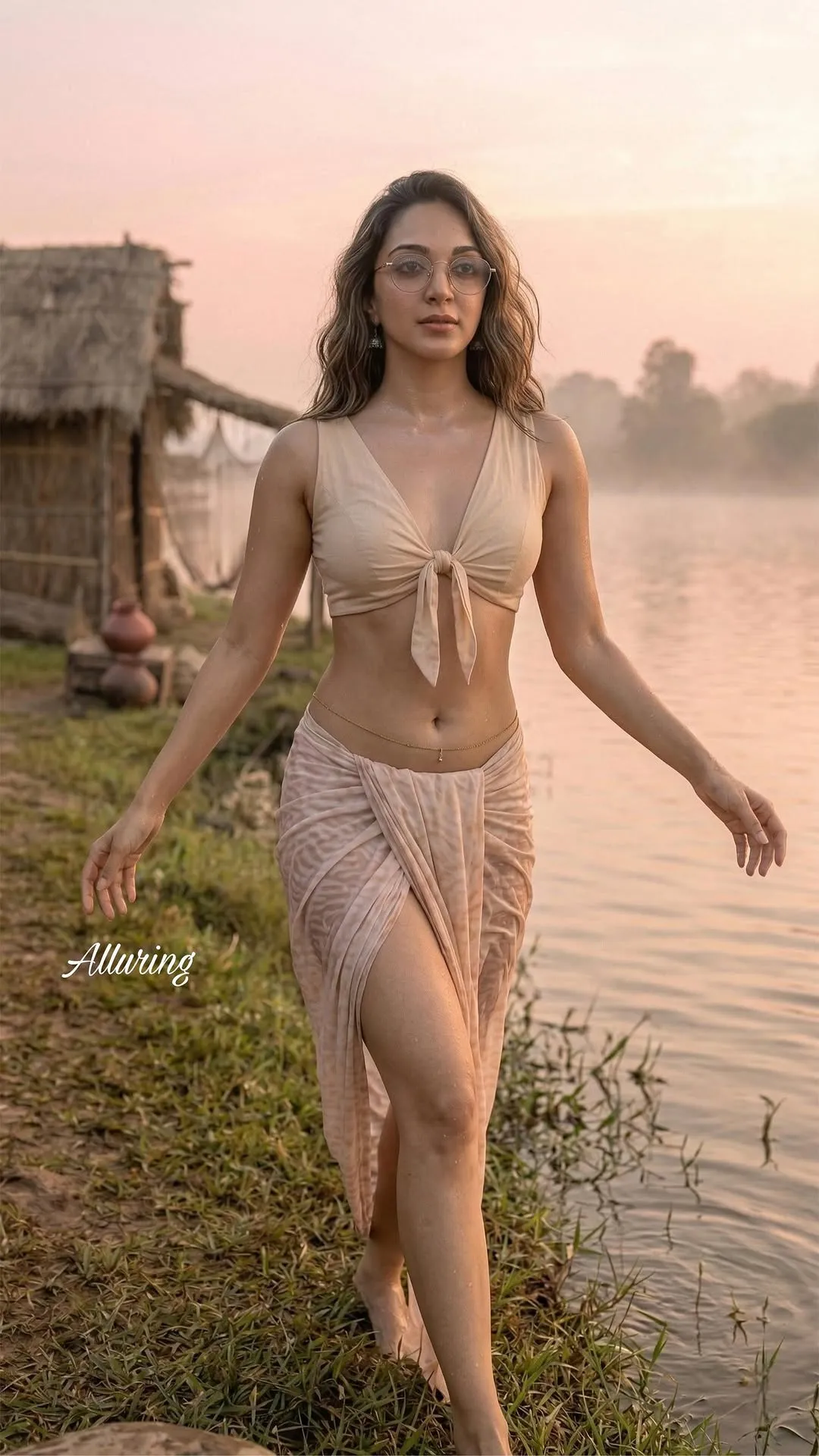 Kiara Advani Looks Mesmerizing in Beige Co-Ord Outfit by the Riverside (8)