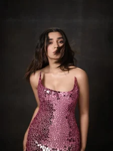 Krithi Shetty Dazzles in Glamorous Pink Sequin Dress – Latest Photos (1)