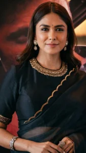 Mrunal Thakur Exudes Elegance in Stunning Black Saree Photos (17)
