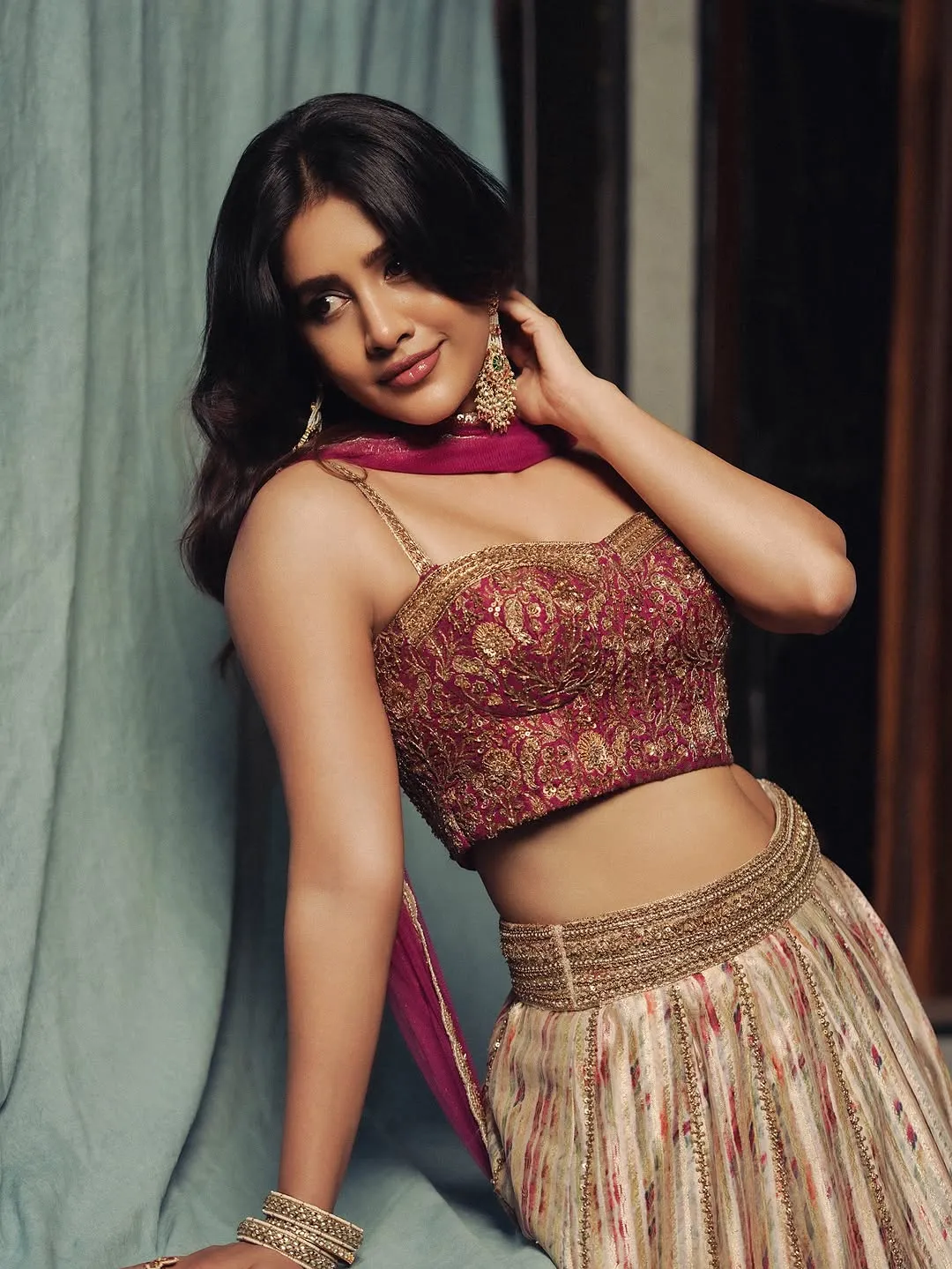 Nabha Natesh Dazzles in Glamorous Ethnic Outfit – Latest Photos (10)