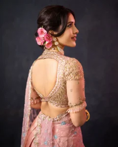 Nabha Natesh Looks Radiant in Elegant Pink Designer Saree – Latest Photos (10)