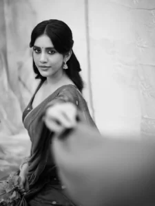 Nabha Natesh Radiates Charm in Elegant Green Saree Photos (15)