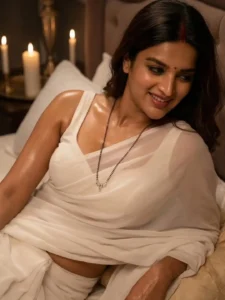 Nidhhi Agerwal Looks Graceful in Elegant White Saree – Latest Photos (5)