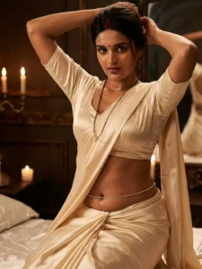 Nidhhi Agerwal Looks Graceful in Elegant White Saree – Latest Photos (9)
