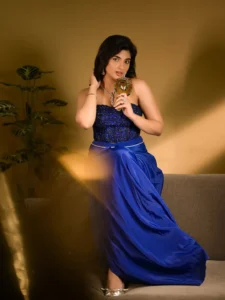 Pragya Nagra Stuns in Elegant Royal Blue Outfit Latest Photos (13)