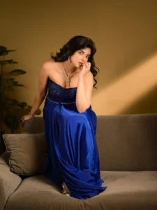 Pragya Nagra Stuns in Elegant Royal Blue Outfit Latest Photos (3)