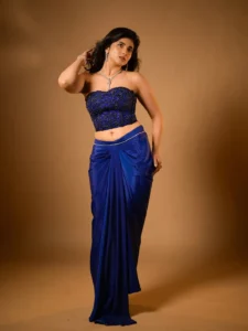 Pragya Nagra Stuns in Elegant Royal Blue Outfit Latest Photos (4)