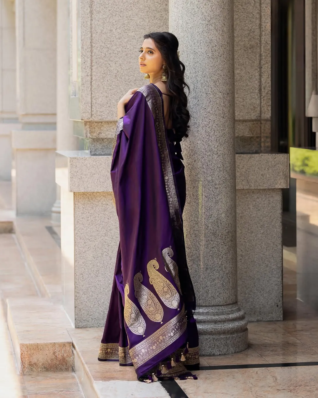 Preethi Asrani Looks Stunning in Elegant Purple Saree Photos (18)
