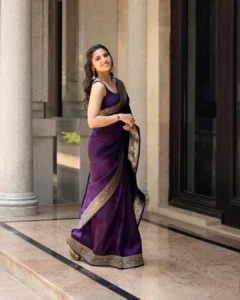 Preethi Asrani Looks Stunning in Elegant Purple Saree Photos (19)