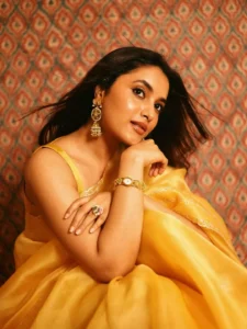 Priyanka Mohan Looks Radiant in Yellow Saree – Latest Stunning Photos (1)