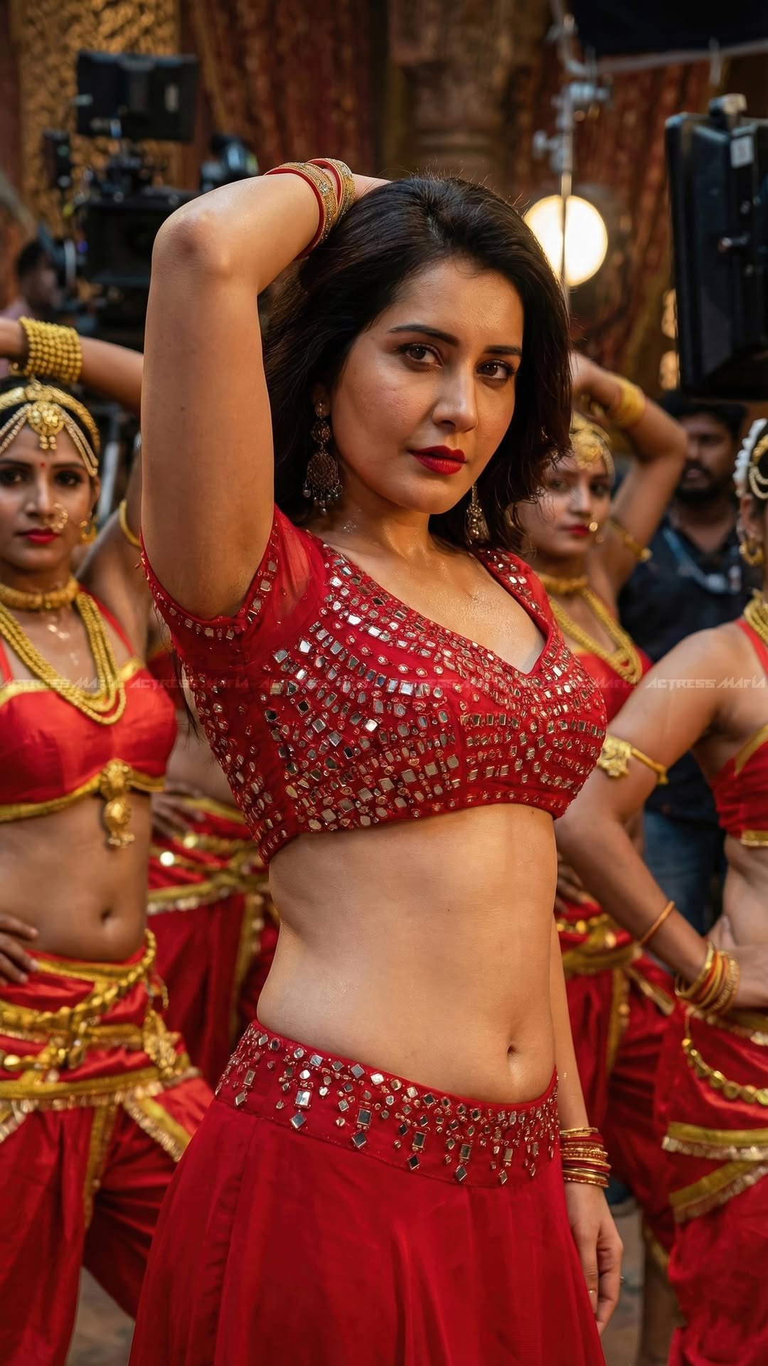 Raashi Khanna Sets the Stage on Fire in Stunning Red Dance Costume Photos (3)