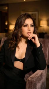 Raashi Khanna Stuns in Elegant Black Power Suit Latest Photos (1)