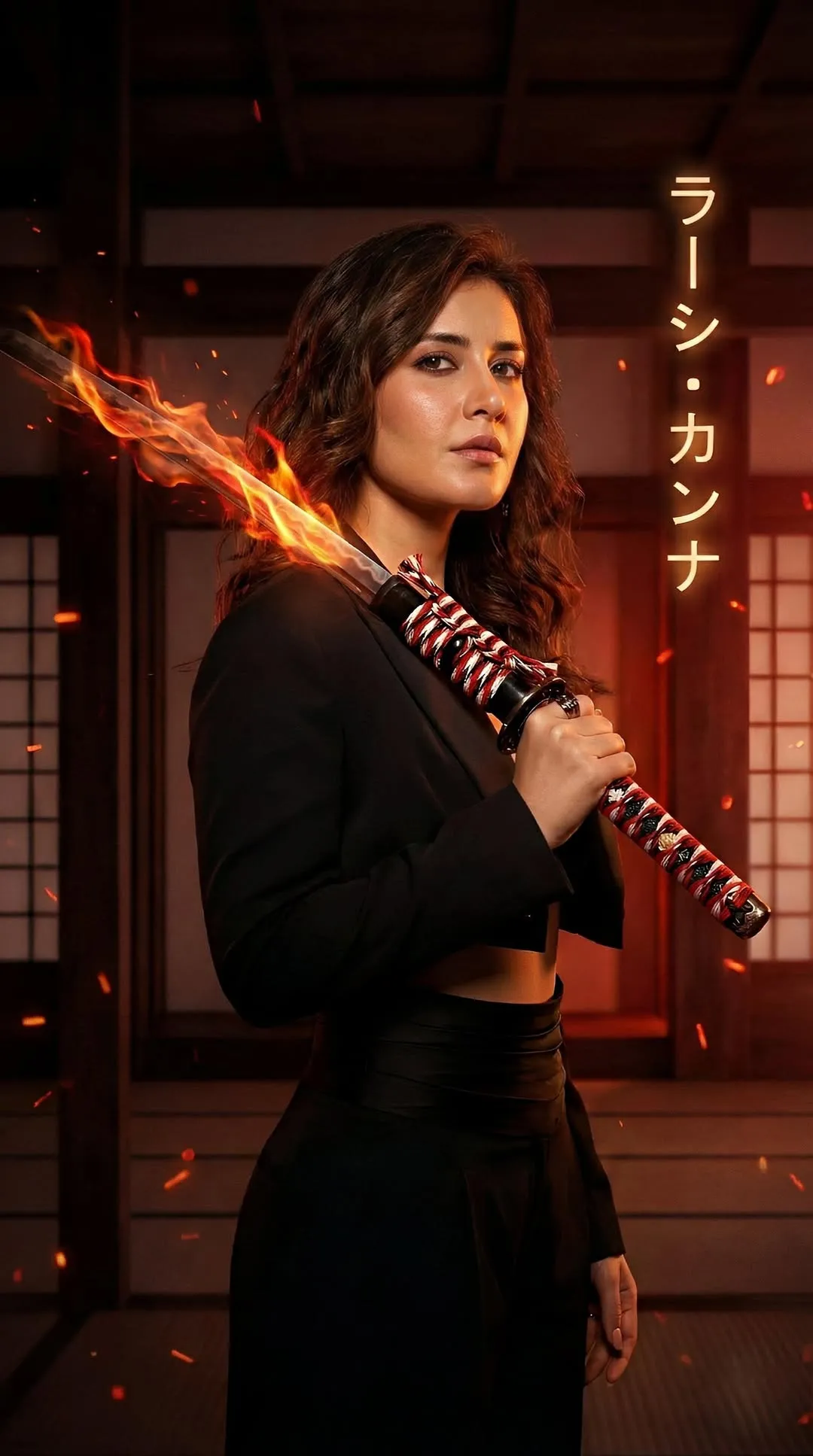 Raashi Khanna Stuns in Elegant Black Power Suit Latest Photos (17)