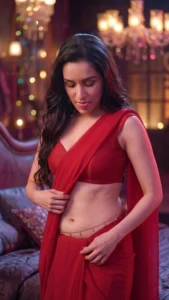 Shraddha Kapoor Turns Heads in Stunning Red Saree Look (3)