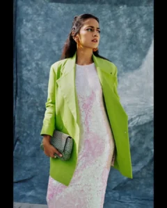 Shraddha Srinath Stuns in Chic Green Blazer and Sequin Dress – Latest Photos (3)