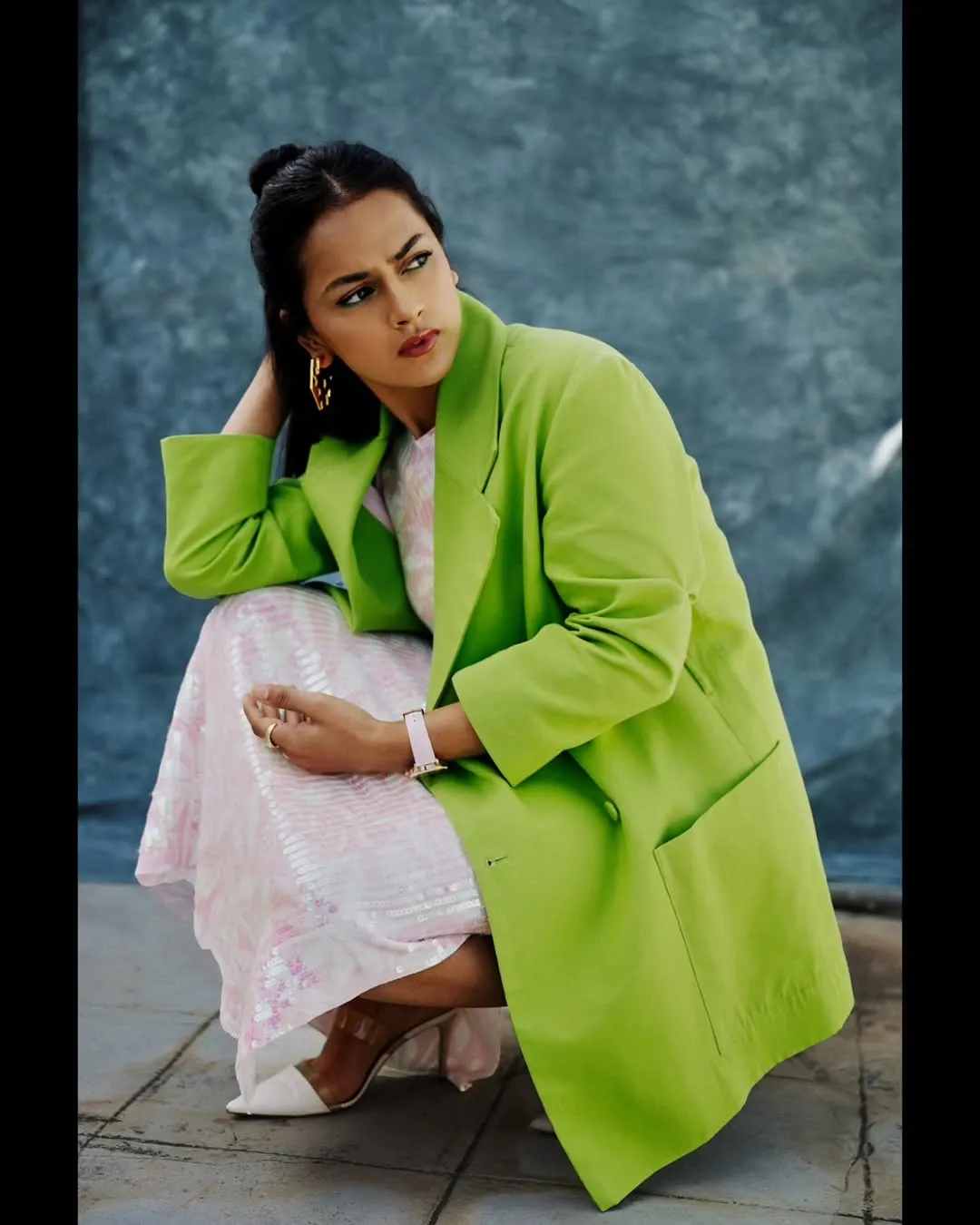 Shraddha Srinath Stuns in Chic Green Blazer and Sequin Dress – Latest Photos (9)