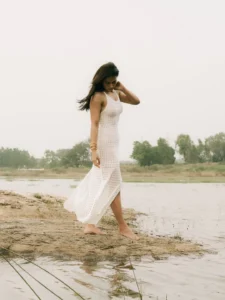 Shraddha Srinath Stuns in Elegant White Crochet Dress – Latest Photos (8)