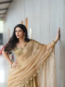 Soundariya Nanjundan Dazzles in Elegant Golden Traditional Outfit (10)