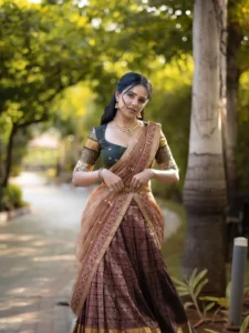 Vaishnavi Chaitanya Looks Graceful in Traditional Lehenga Saree – Latest Photos (1)